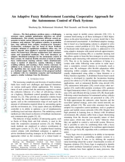 An Adaptive Fuzzy Reinforcement Learning Cooperative Approach for the
  Autonomous Control of Flock Systems