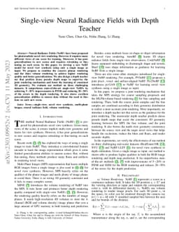 Single-view Neural Radiance Fields with Depth Teacher