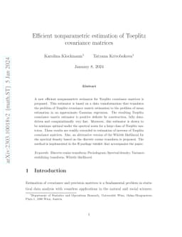 Efficient nonparametric estimation of Toeplitz covariance matrices