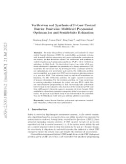 Verification and Synthesis of Robust Control Barrier Functions:
  Multilevel Polynomial Optimization and Semidefinite Relaxation