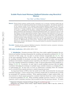 Scalable Physics-based Maximum Likelihood Estimation using Hierarchical
  Matrices