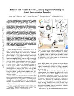 Efficient and Feasible Robotic Assembly Sequence Planning via Graph
  Representation Learning