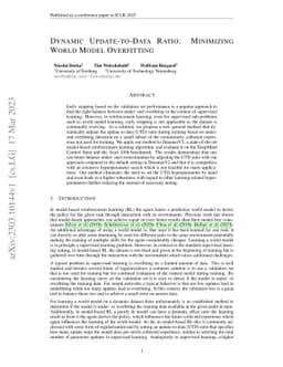 Dynamic Update-to-Data Ratio: Minimizing World Model Overfitting