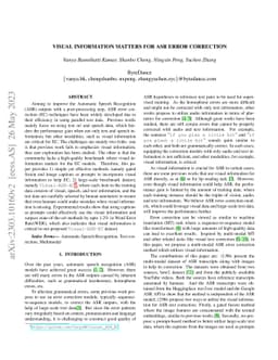 Visual Information Matters for ASR Error Correction