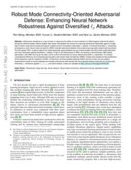 Robust Mode Connectivity-Oriented Adversarial Defense: Enhancing Neural
  Network Robustness Against Diversified $\ell_p$ Attacks