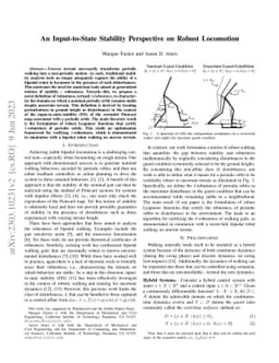An Input-to-State Stability Perspective on Robust Locomotion