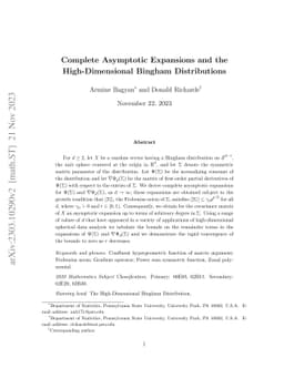 Complete Asymptotic Expansions and the High-Dimensional Bingham
  Distributions