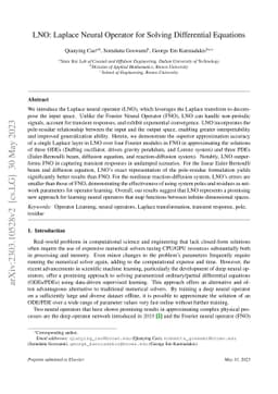 LNO: Laplace Neural Operator for Solving Differential Equations