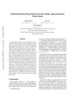 Elastic Interaction Energy-Based Generative Model: Approximation in
  Feature Space