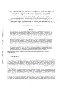 Going faster to see further: GPU-accelerated value iteration and
  simulation for perishable inventory control using JAX