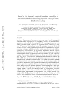AutoEn: An AutoML method based on ensembles of predefined Machine
  Learning pipelines for supervised Traffic Forecasting