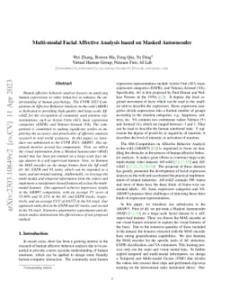 Multi-modal Facial Affective Analysis based on Masked Autoencoder
