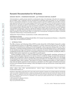 Dynamic Documentation for AI Systems