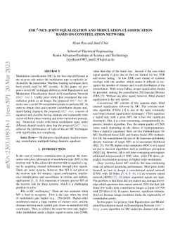 EMC2-Net: Joint Equalization and Modulation Classification based on
  Constellation Network