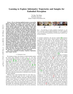 Learning to Explore Informative Trajectories and Samples for Embodied
  Perception