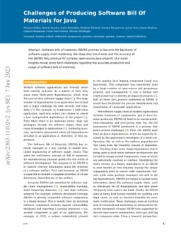 Challenges of Producing Software Bill Of Materials for Java