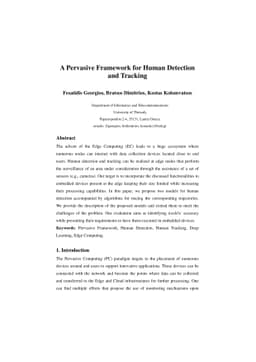 A Pervasive Framework for Human Detection and Tracking