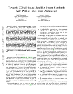Towards CGAN-based Satellite Image Synthesis with Partial Pixel-Wise
  Annotation