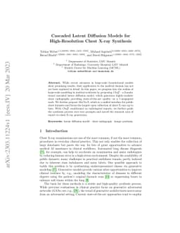 Cascaded Latent Diffusion Models for High-Resolution Chest X-ray
  Synthesis
