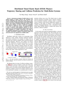 Distributed Timed Elastic Band (DTEB) Planner: Trajectory Sharing and
  Collision Prediction for Multi-Robot Systems