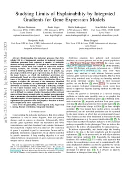 Studying Limits of Explainability by Integrated Gradients for Gene
  Expression Models