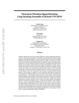Structural Vibration Signal Denoising Using Stacking Ensemble of Hybrid
  CNN-RNN