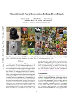 Polynomial Implicit Neural Representations For Large Diverse Datasets