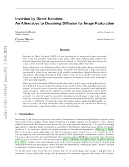 Inversion by Direct Iteration: An Alternative to Denoising Diffusion for
  Image Restoration