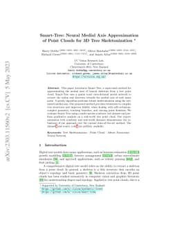 Smart-Tree: Neural Medial Axis Approximation of Point Clouds for 3D Tree
  Skeletonization