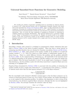 Universal Smoothed Score Functions for Generative Modeling
