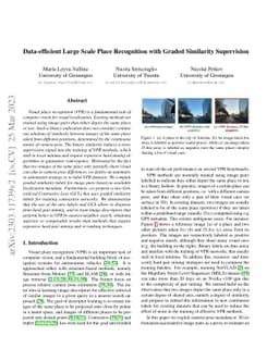 Data-efficient Large Scale Place Recognition with Graded Similarity
  Supervision