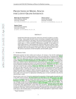 Projections of Model Spaces for Latent Graph Inference
