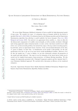 Quasi Maximum Likelihood Estimation of High-Dimensional Factor Models: A
  Critical Review