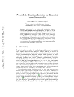 Probabilistic Domain Adaptation for Biomedical Image Segmentation