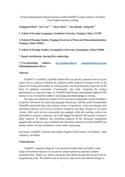 Chinese Intermediate English Learners outdid ChatGPT in deep cohesion:
  Evidence from English narrative writing