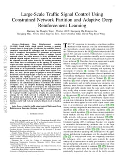 Large-Scale Traffic Signal Control Using Constrained Network Partition
  and Adaptive Deep Reinforcement Learning