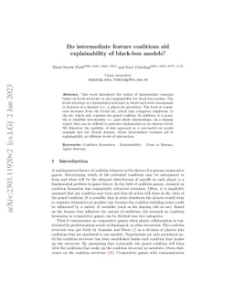 Do intermediate feature coalitions aid explainability of black-box
  models?