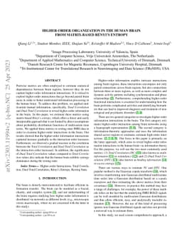 Higher-order Organization in the Human Brain from Matrix-Based Rényi's
  Entropy