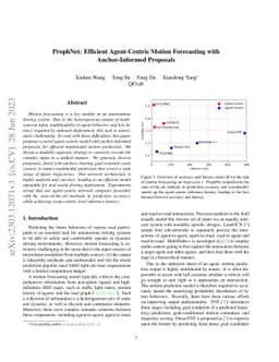 ProphNet: Efficient Agent-Centric Motion Forecasting with
  Anchor-Informed Proposals