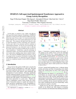 SPARTAN: Self-supervised Spatiotemporal Transformers Approach to Group
  Activity Recognition