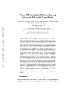 Prompt-MIL: Boosting Multi-Instance Learning Schemes via Task-specific
  Prompt Tuning