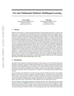 Few-shot Multimodal Multitask Multilingual Learning