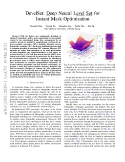 DevelSet: Deep Neural Level Set for Instant Mask Optimization