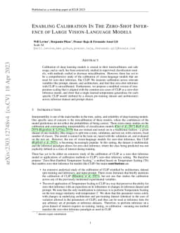 Enabling Calibration In The Zero-Shot Inference of Large Vision-Language
  Models