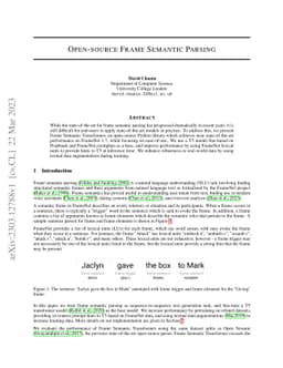 Open-source Frame Semantic Parsing