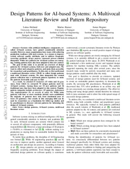 Design Patterns for AI-based Systems: A Multivocal Literature Review and
  Pattern Repository