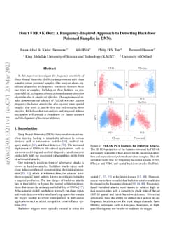 Don't FREAK Out: A Frequency-Inspired Approach to Detecting Backdoor
  Poisoned Samples in DNNs