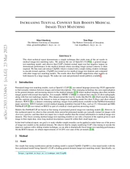 Increasing Textual Context Size Boosts Medical Image-Text Matching