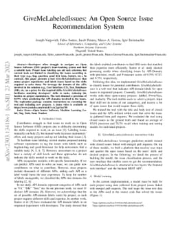 GiveMeLabeledIssues: An Open Source Issue Recommendation System