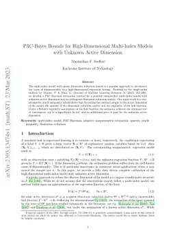 PAC-Bayes Bounds for High-Dimensional Multi-Index Models with Unknown
  Active Dimension